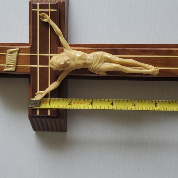 Vintage Wooden Crucifix Sick Call Last Rites - Picture 3 of 11